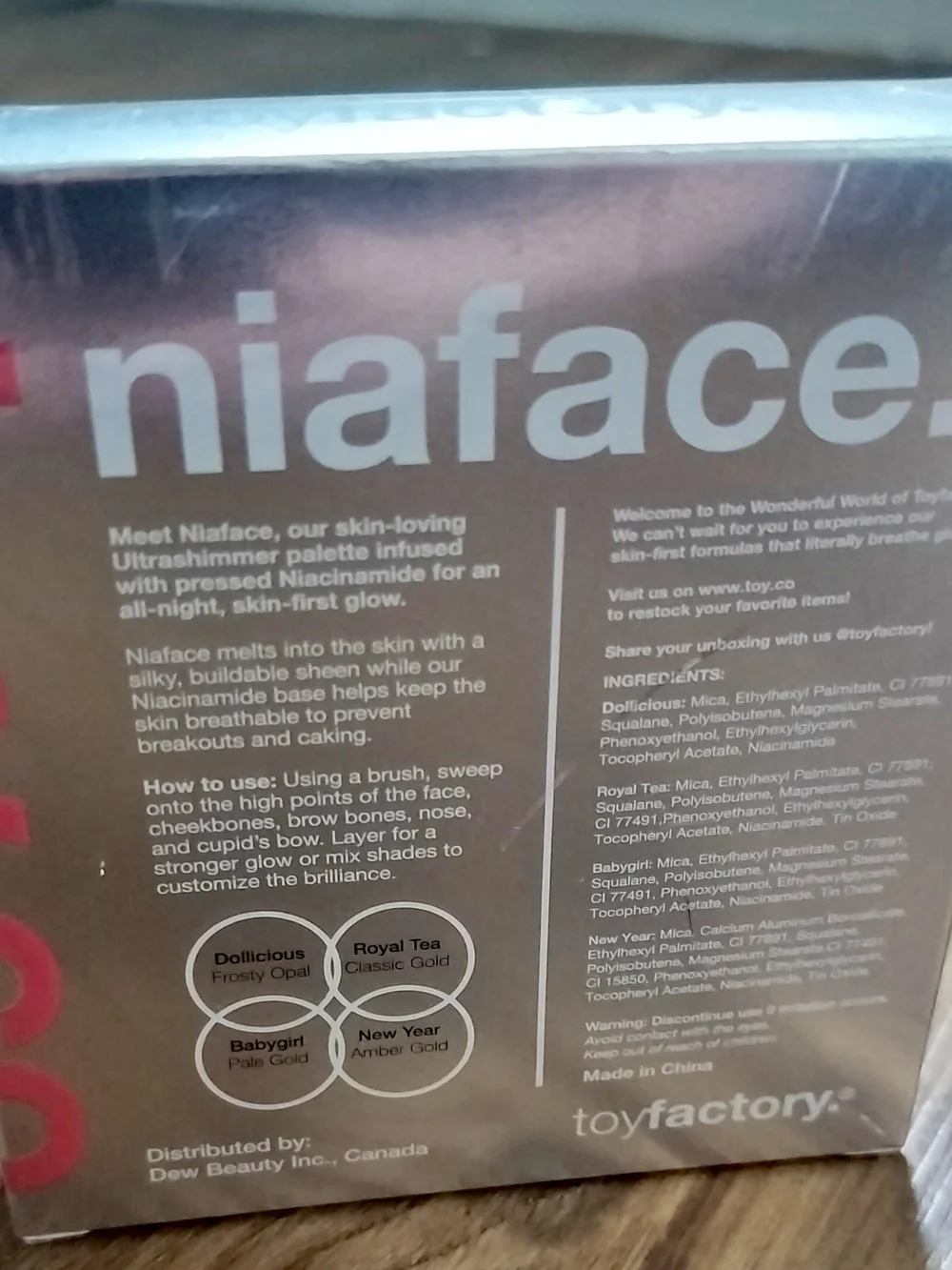NIB Toyfactory Niaface Ultrashimmer Niacinamide Highlighter Palette